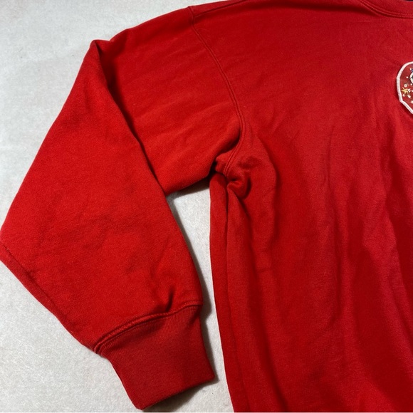 MCC Sweater Woman’s Large Red Christmas Sweatshirt Snowman Globe Red Sweater Top - Picture 3 of 12